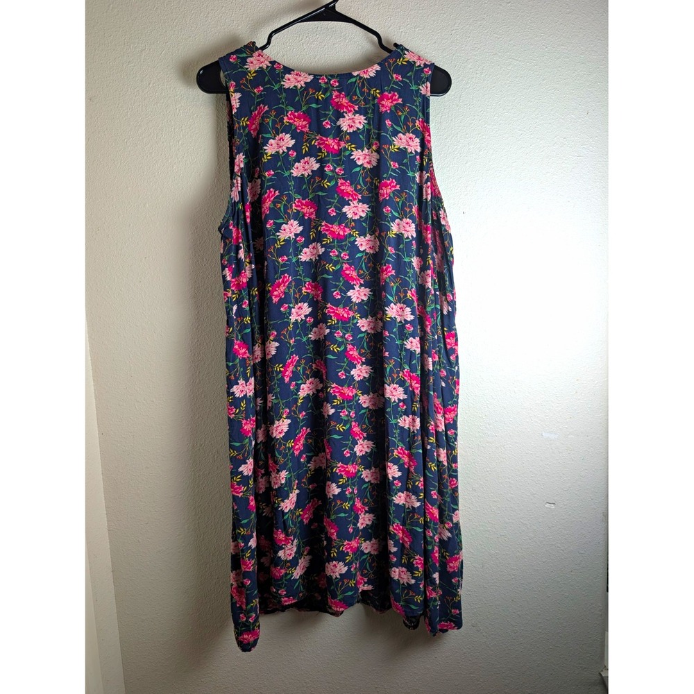 Old Navy Womens XXL Navy Pink Floral Sleeveless Midi flow Dress Cottagecore Boho